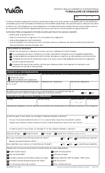 Forme YG6546 Formulaire De Demande - Service D&#039;aide Au Logement Et D&#039;action Sociale - Yukon, Canada (French)