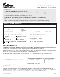 Form YG6473 Out-Of-Country Claims - Yukon, Canada