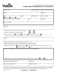 Document preview: Forme YG6673 Consult Request Form - Yukon, Canada (French)