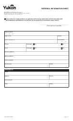 Document preview: Form YG1552 Referral Information Sheet - Yukon, Canada