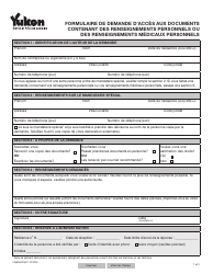 Forme YG6364 Request for Access to Personal Information/Personal Health Information Records - Yukon, Canada (French)
