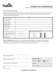 Document preview: Form YG4906 Request for Accommodation - Yukon, Canada