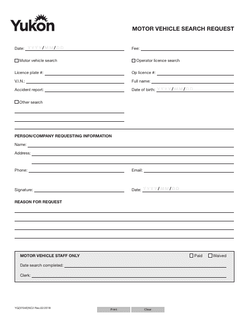 Form YG3704  Printable Pdf