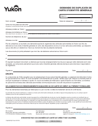 Forme YG6094 Demande De Duplicata De Carte D&#039;identite Generale - Yukon, Canada (French), Page 2