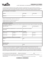 Forme YG6623 Feuillet D&#039;information - Demande De Permis - Yukon, Canada (French), Page 2