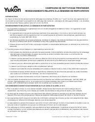 Document preview: Forme YG6560 Campagne De Nettoyage Printanier Formulaire De Demande De Participation - Yukon, Canada (French)