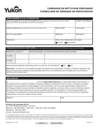 Forme YG6560 Campagne De Nettoyage Printanier Formulaire De Demande De Participation - Yukon, Canada (French), Page 2