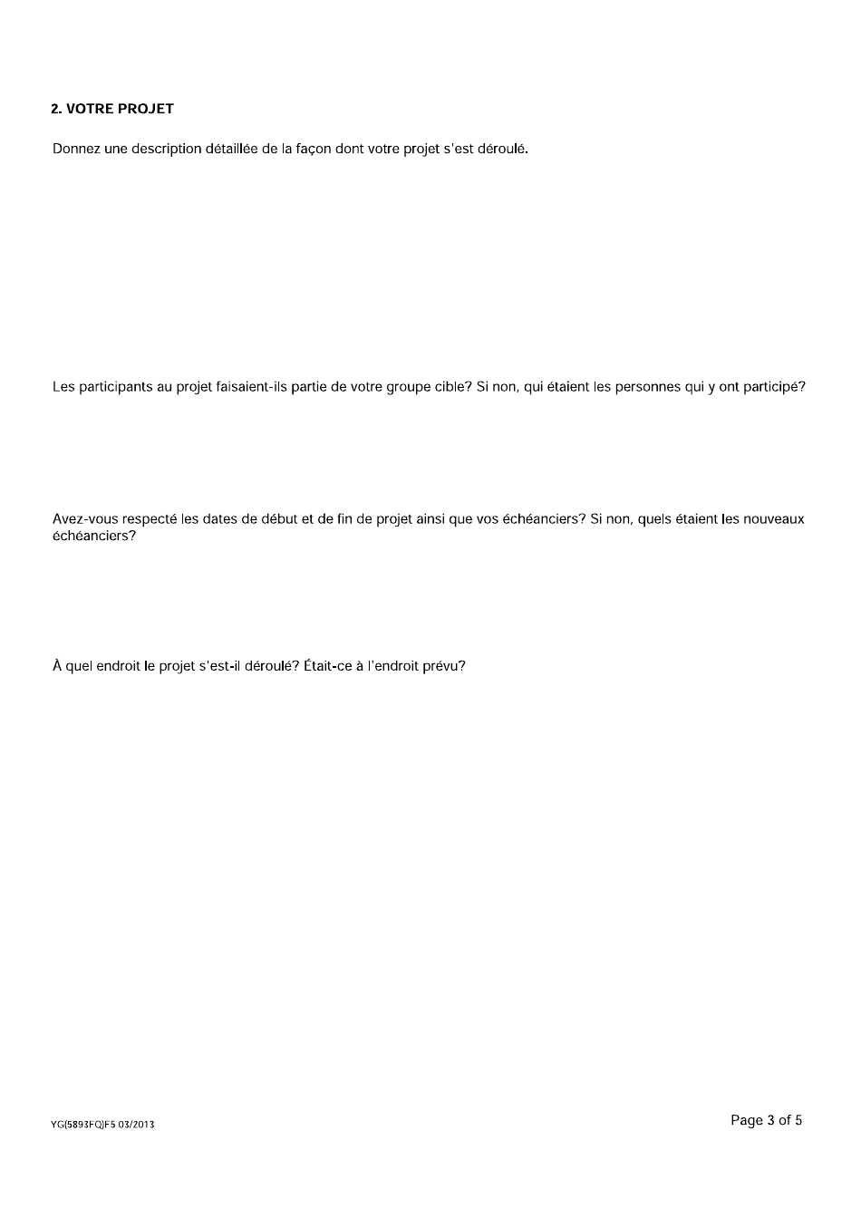 Forme YG5893 Evaluation Du Projet Et Presentation De Linformation Financiere - Yukon, Canada (French), Page 3
