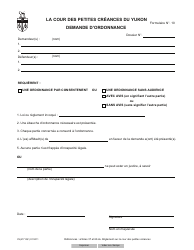Document preview: Forme 10 (YG5771) Requisition for Order - Yukon, Canada (French)