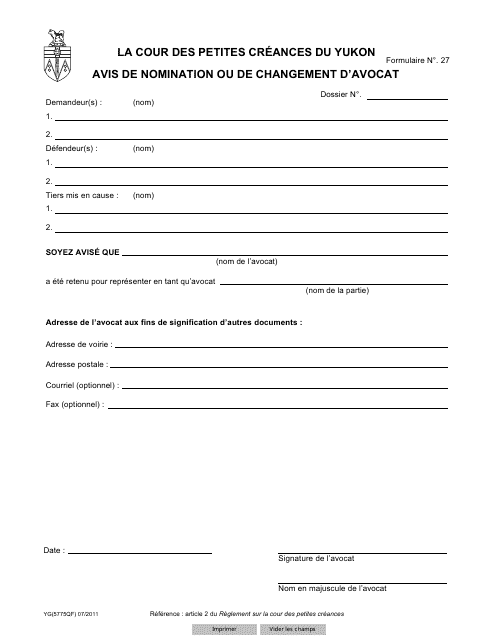 Forme 27 (YG5775)  Printable Pdf