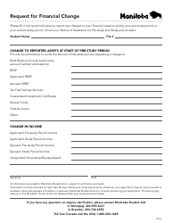 Document preview: Request for Financial Change - Manitoba, Canada
