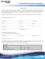 Certificate Recognition Application - Manitoba, Canada, Page 2