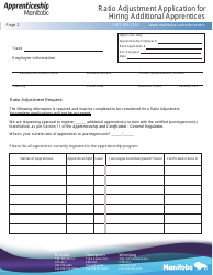 Ratio Adjustment Application for Hiring Additional Apprentices - Manitoba, Canada, Page 2