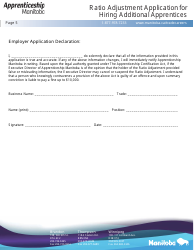 Ratio Adjustment Application for Hiring Additional Apprentices - Manitoba, Canada, Page 5