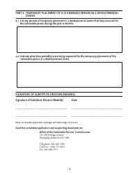 &quot;Application for Temporary Placement of a Vulnerable Person in a Developmental Centre for Respite Care&quot; - Manitoba, Canada, Page 3