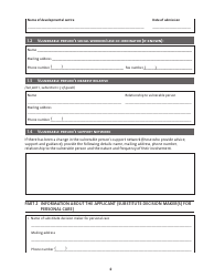 Application for Continuation of Placement of a Vulnerable Person in a Developmental Centre - Manitoba, Canada, Page 2