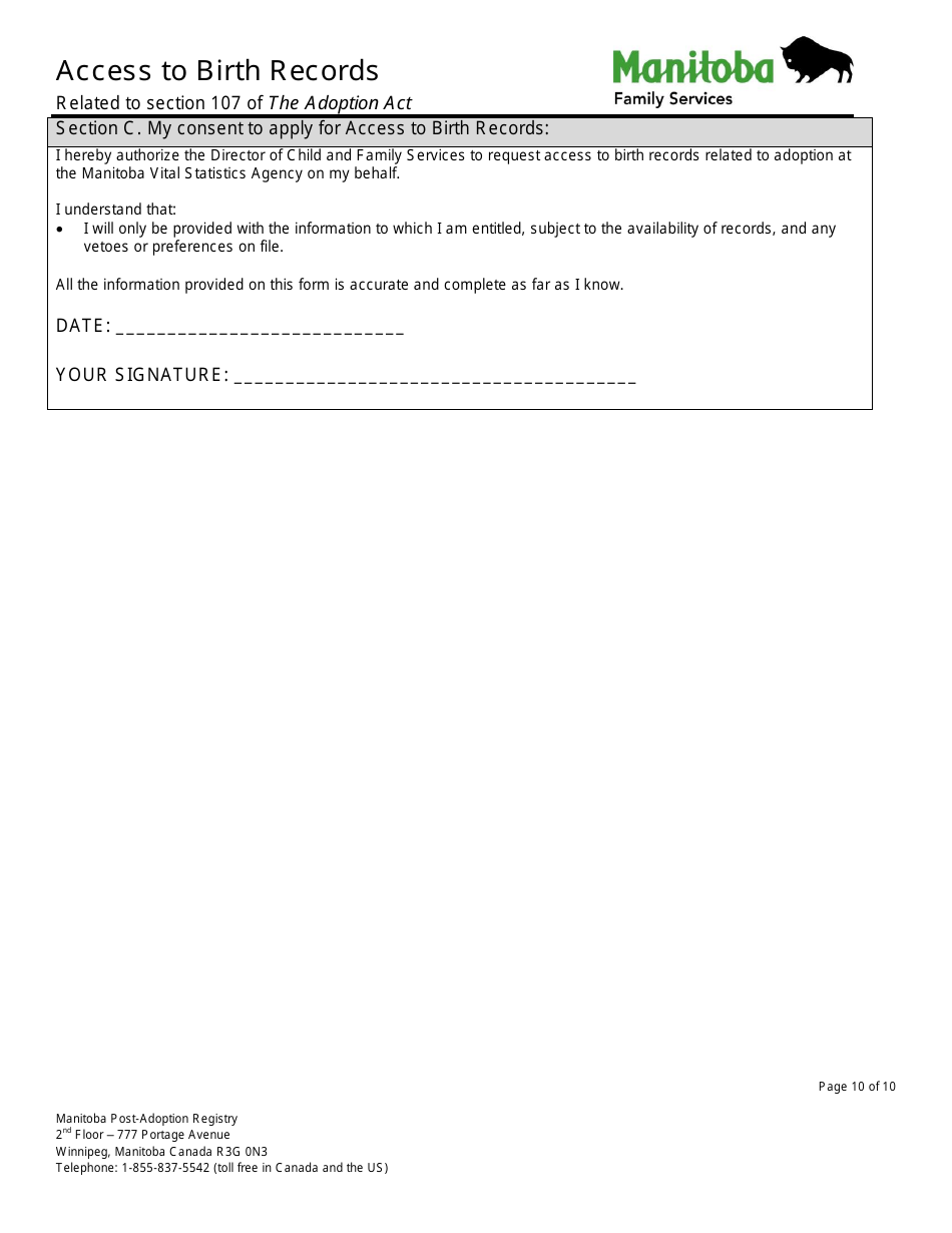 Access to Birth Records - Manitoba, Canada, Page 10