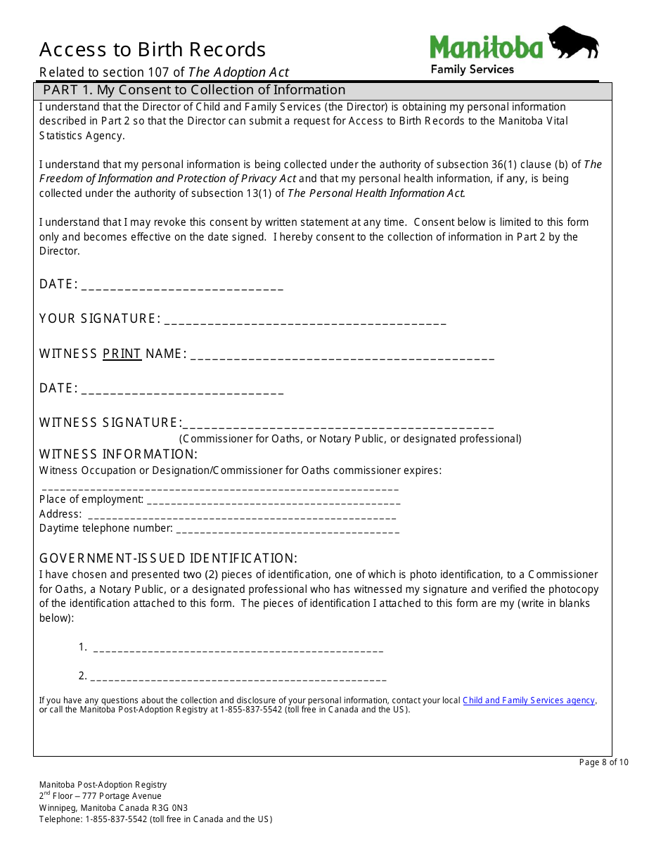 Access to Birth Records - Manitoba, Canada, Page 8