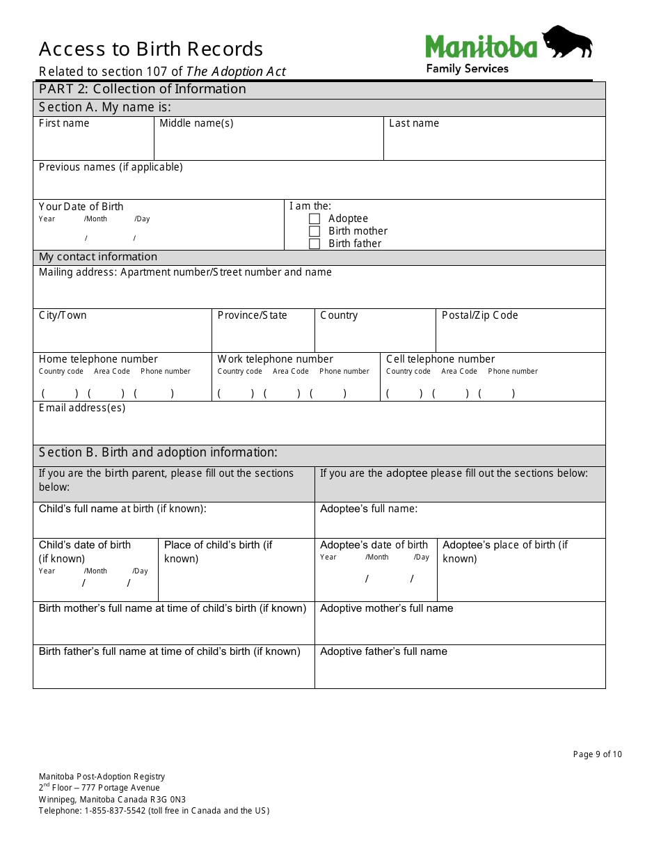 Access to Birth Records - Manitoba, Canada, Page 9