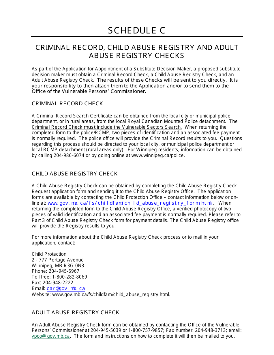 Application for the Appointment of a Substitute Decision Maker - Manitoba, Canada, Page 15