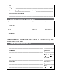 Application for the Appointment of a Substitute Decision Maker - Manitoba, Canada, Page 6