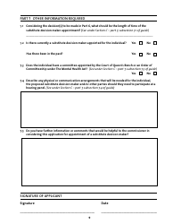 Application for the Appointment of a Substitute Decision Maker - Manitoba, Canada, Page 9