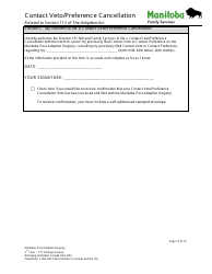 Contact Veto/Preference Cancellation - Manitoba, Canada, Page 10