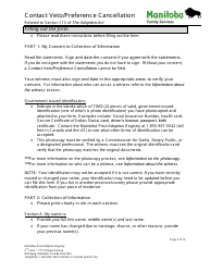 Contact Veto/Preference Cancellation - Manitoba, Canada, Page 3