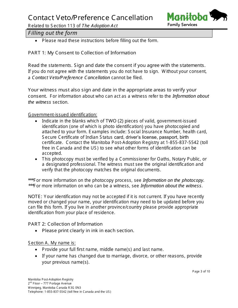 Contact Veto / Preference Cancellation - Manitoba, Canada, Page 3