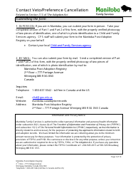 Contact Veto/Preference Cancellation - Manitoba, Canada, Page 5