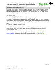 Contact Veto/Preference Cancellation - Manitoba, Canada, Page 7