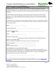 Contact Veto/Preference Cancellation - Manitoba, Canada, Page 8