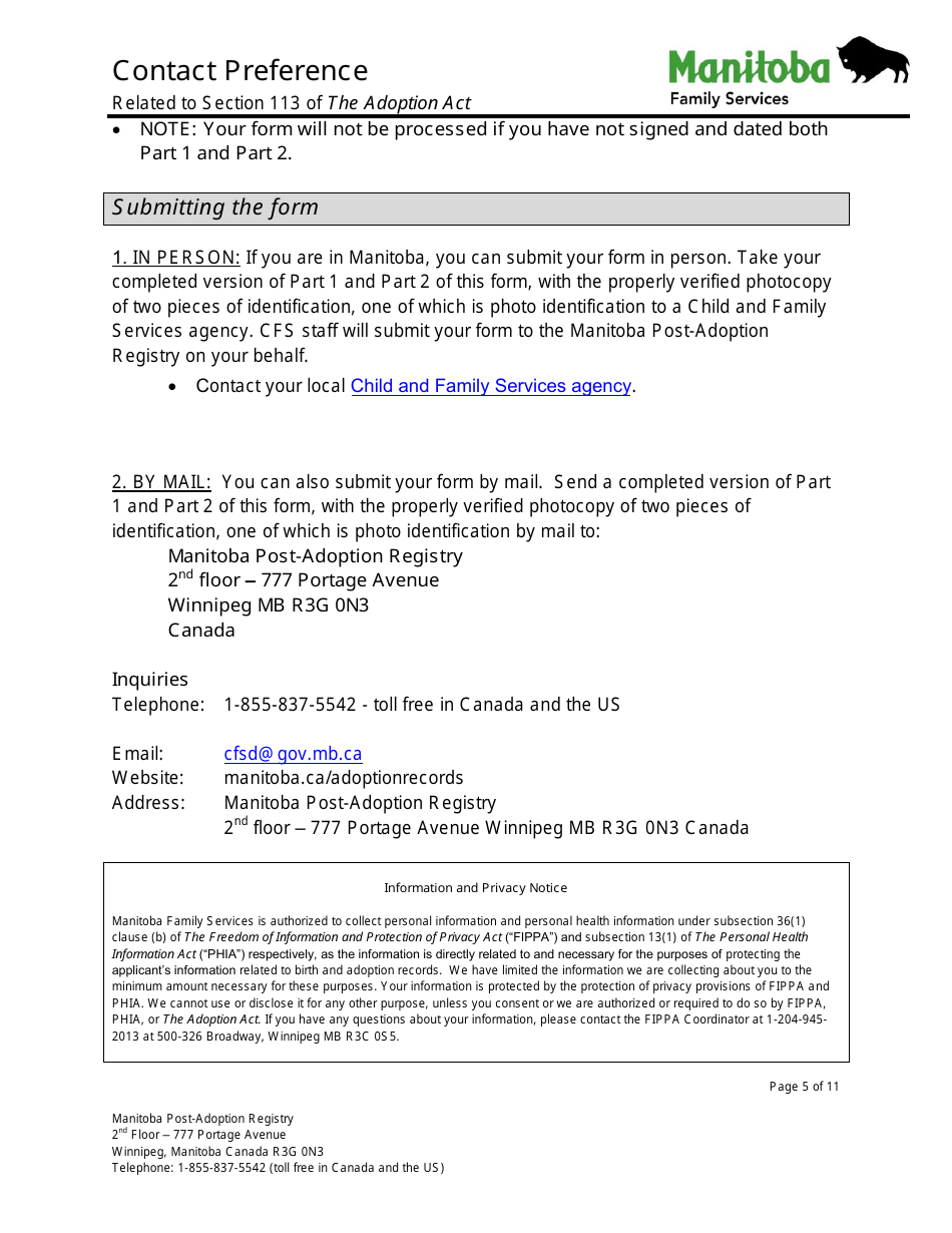 Contact Preference - Manitoba, Canada, Page 5