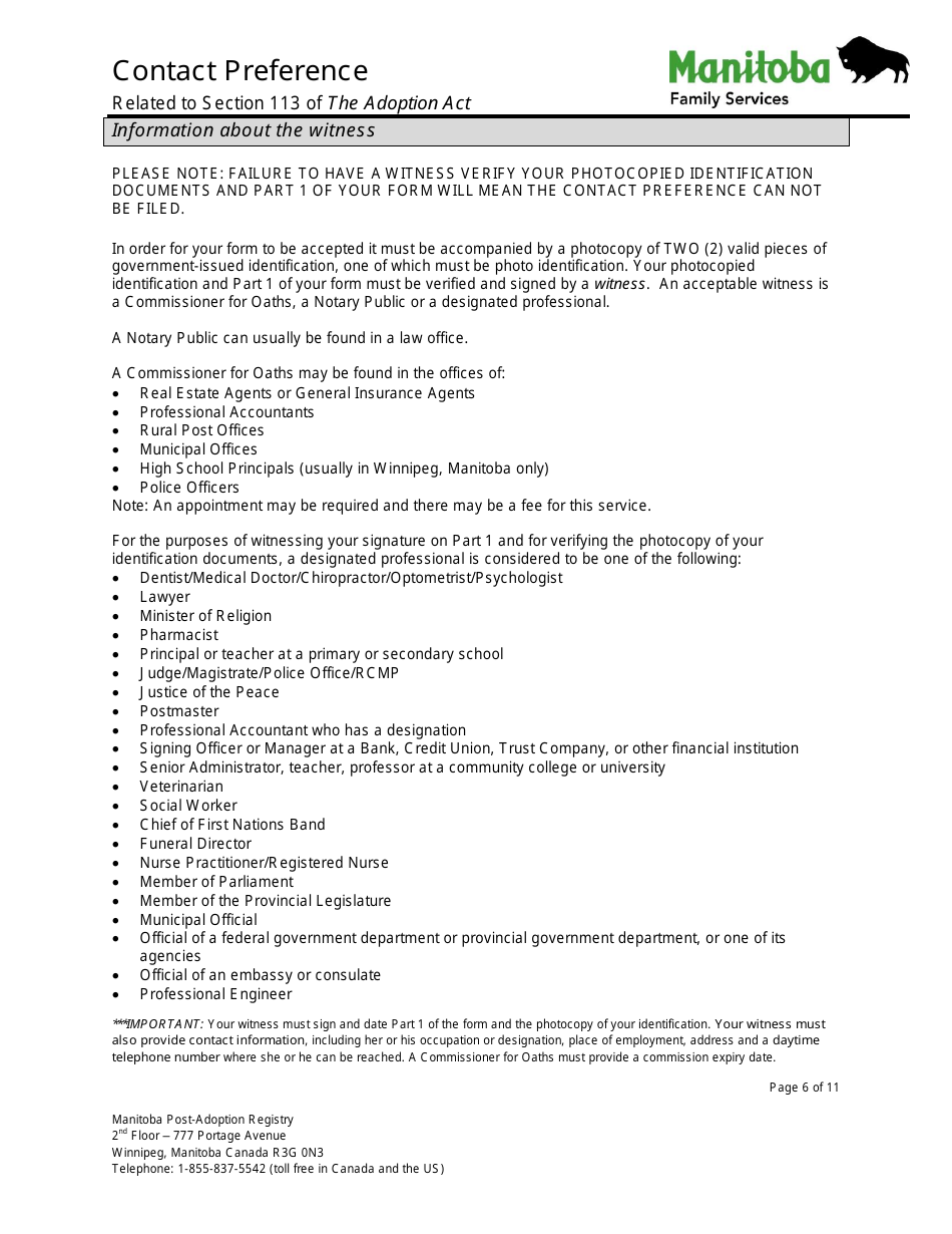 Contact Preference - Manitoba, Canada, Page 6