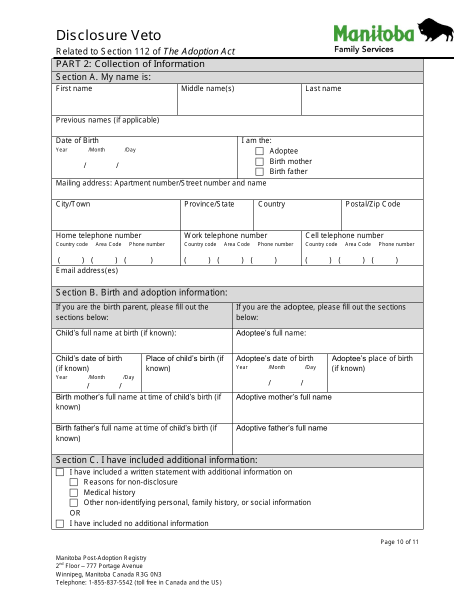 Disclosure Veto - Manitoba, Canada, Page 10