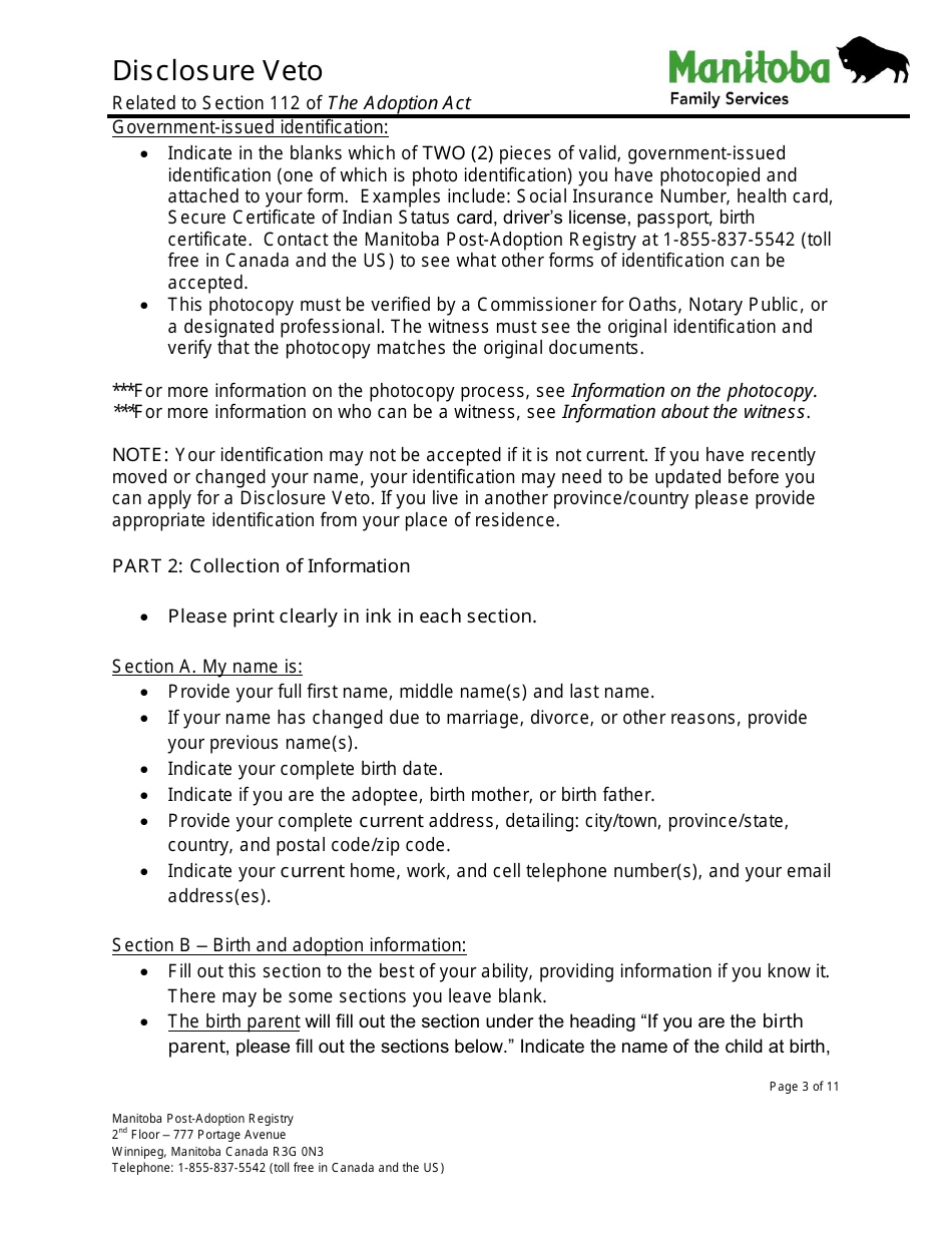 Disclosure Veto - Manitoba, Canada, Page 3