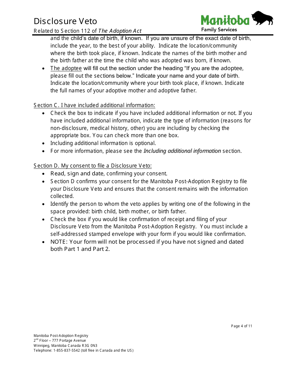 Disclosure Veto - Manitoba, Canada, Page 4