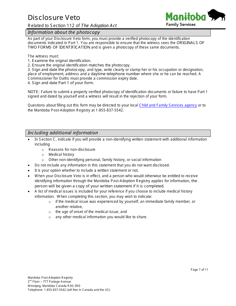 Disclosure Veto - Manitoba, Canada, Page 7