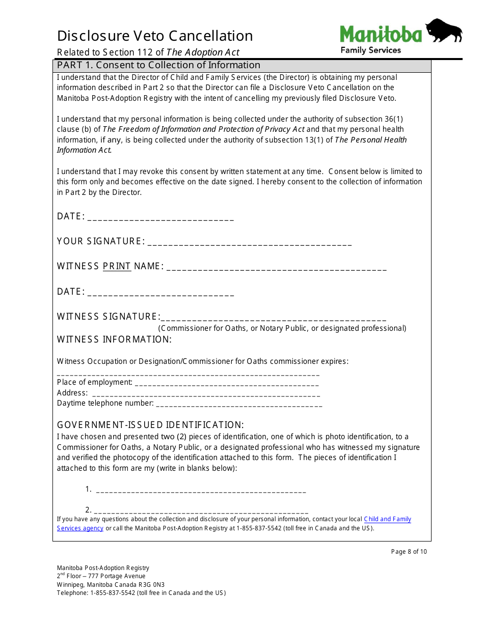 Disclosure Veto Cancellation - Manitoba, Canada, Page 8