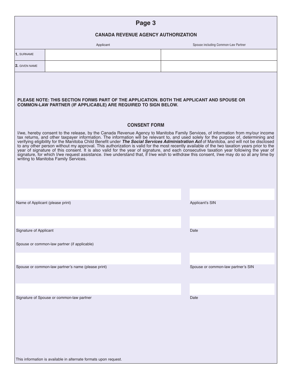 Form MG9217 Manitoba Child Benefit (Mcb) - Manitoba, Canada, Page 3
