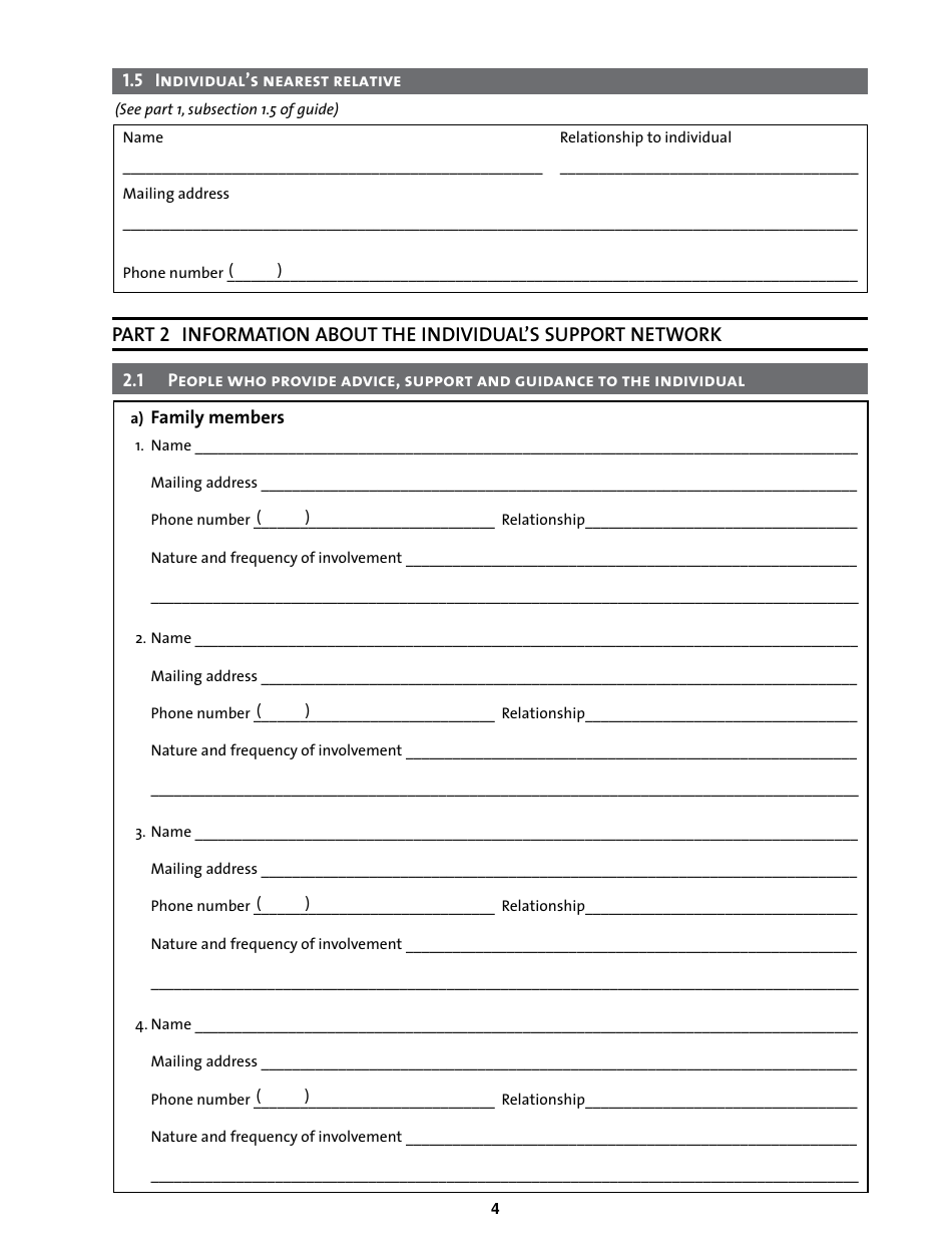Emergency Application for the Appointment of a Substitute Decision Maker - Manitoba, Canada, Page 4