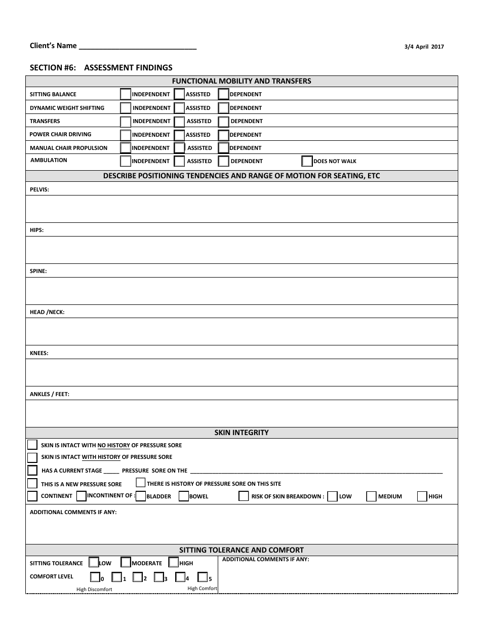 Wheelchair Seating Component Request and Justification Form - Manitoba, Canada, Page 3