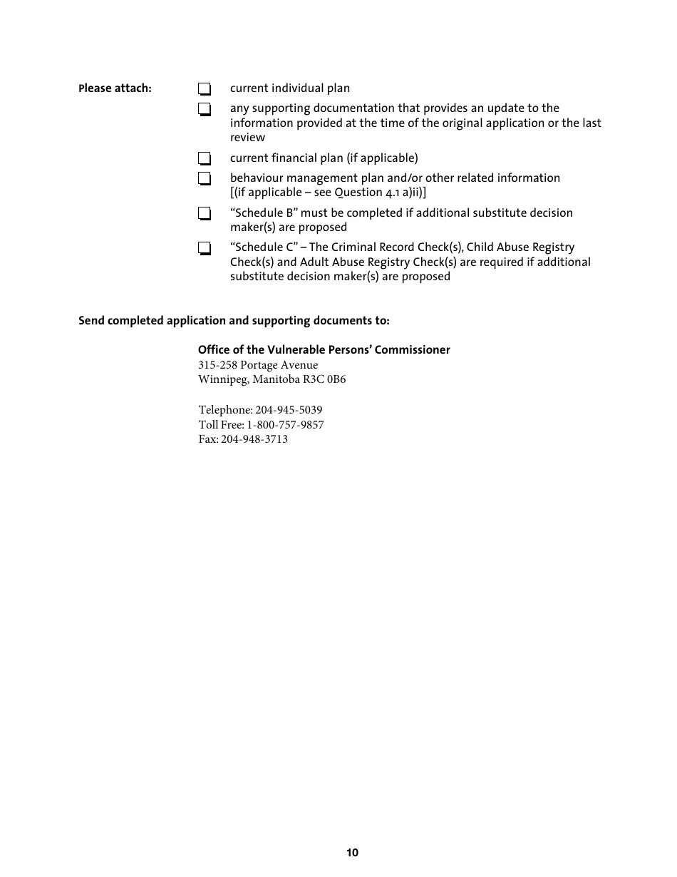 Review of Substitute Decision Maker Appointment Before Renewal - Manitoba, Canada, Page 10