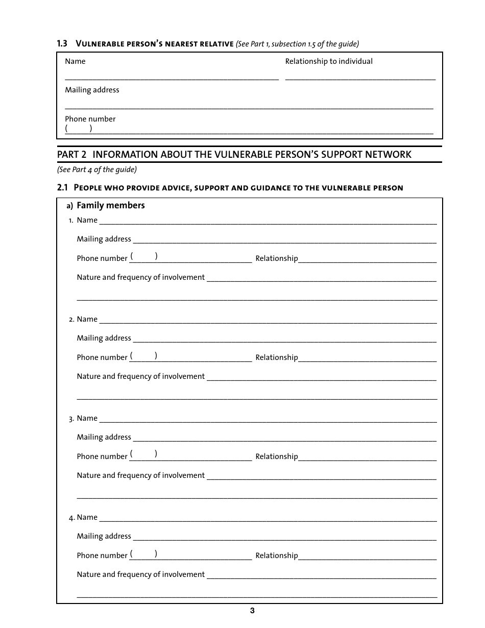 Review of Substitute Decision Maker Appointment Before Renewal - Manitoba, Canada, Page 3