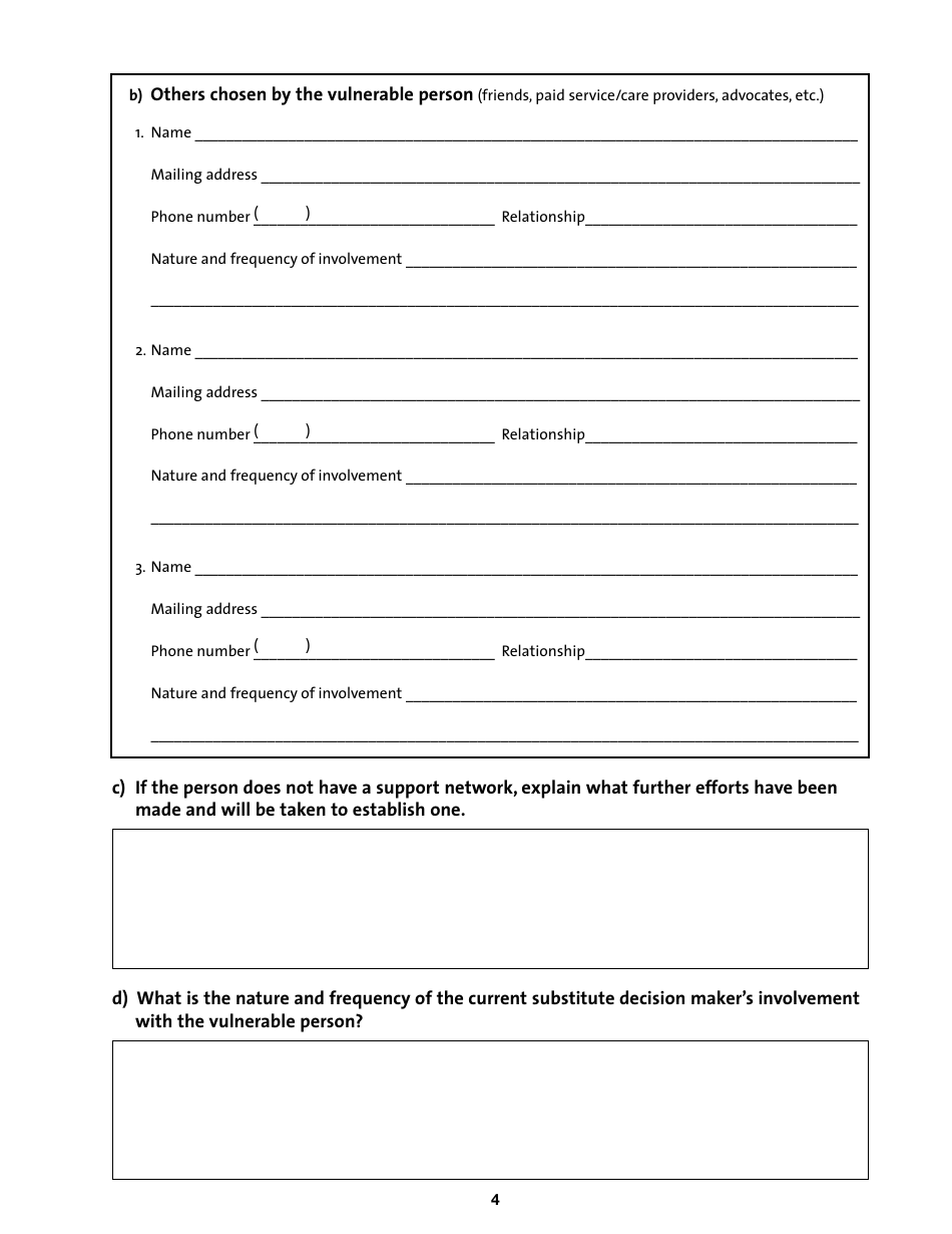 Review of Substitute Decision Maker Appointment Before Renewal - Manitoba, Canada, Page 4