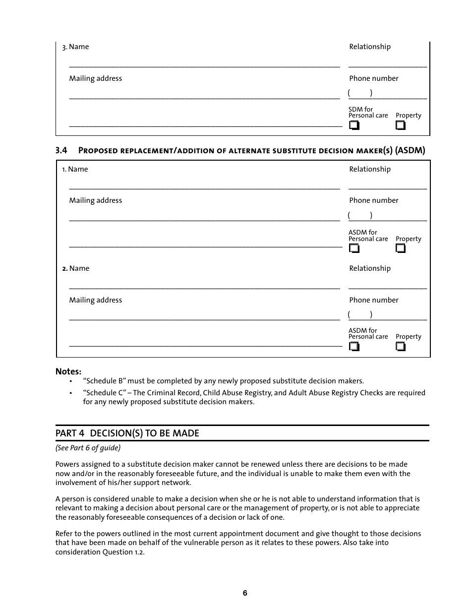 Review of Substitute Decision Maker Appointment Before Renewal - Manitoba, Canada, Page 6