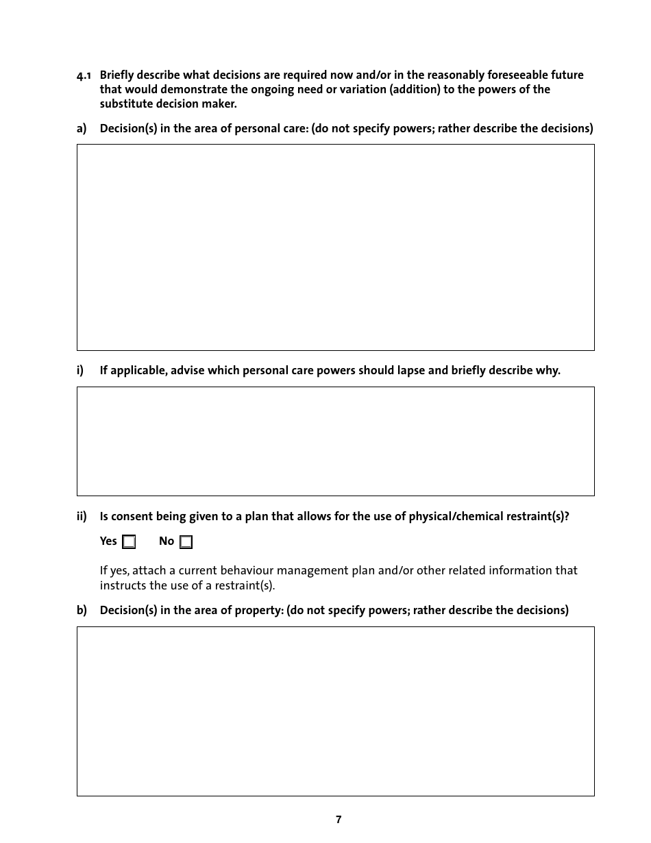 Review of Substitute Decision Maker Appointment Before Renewal - Manitoba, Canada, Page 7