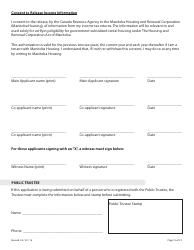 Social Housing Rental Program Application Form - Manitoba, Canada, Page 13