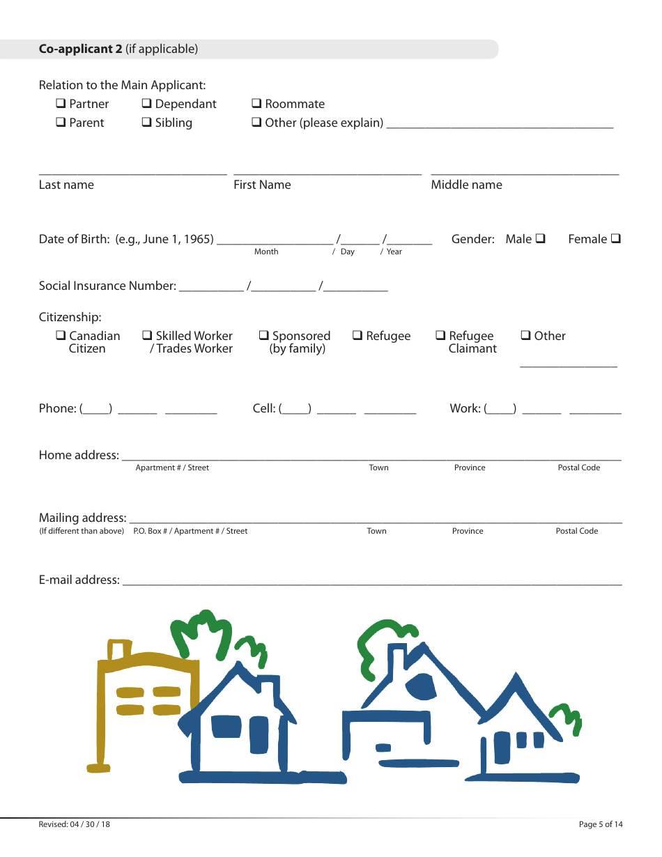 Social Housing Rental Program Application Form - Manitoba, Canada, Page 5
