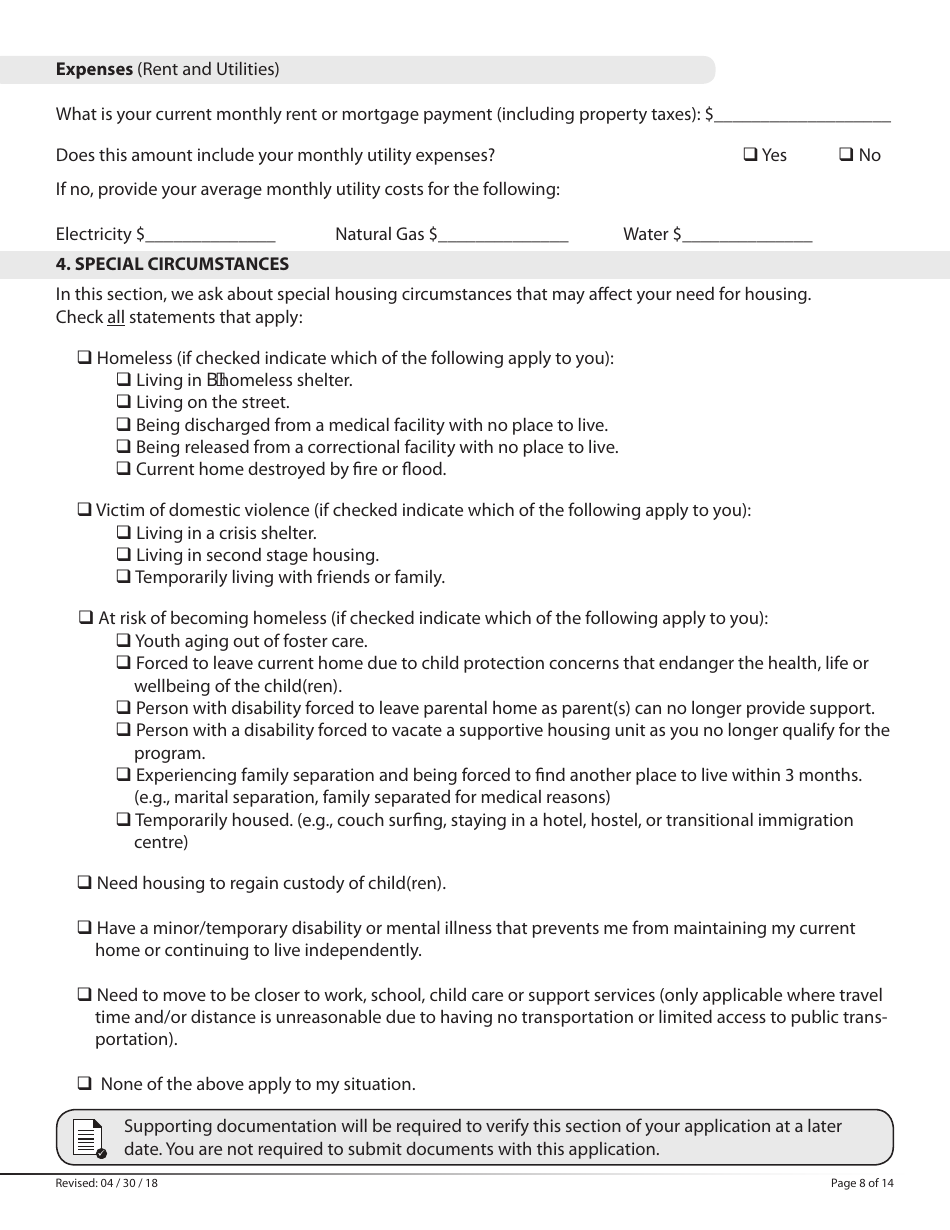 Manitoba Canada Social Housing Rental Program Application Form Fill